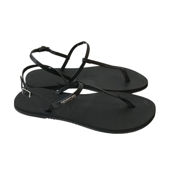 Havaianas You Rio Flip Flop Black Sandal Size 11 - Picture 3 of 7